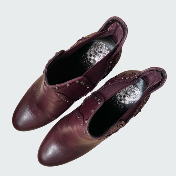 Vince Camuto Consheta Studded Claret Burgundy Red Leather Boots, Women’s… - Picture 7 of 11